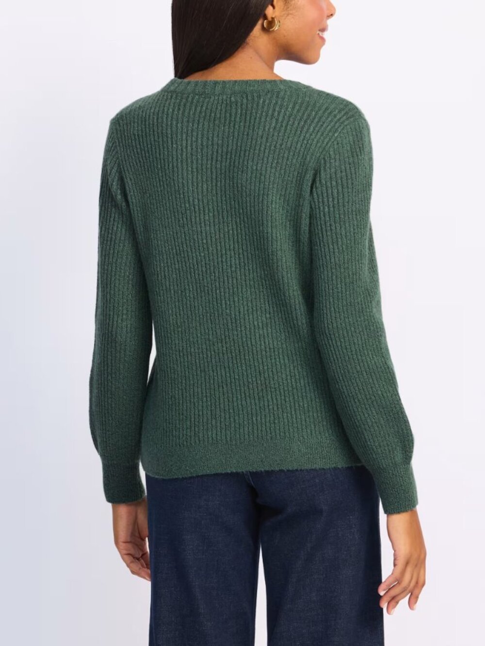Cropped Ribbed Sweater – Size L Teal Green Market & Spruce Aspen - Picture 3 of 8